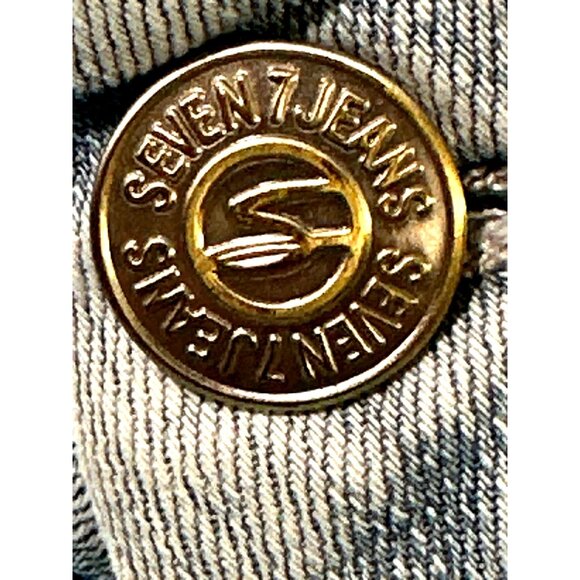 Seven7 Tummyless High Rise Skinny Jeans Light Wash Distressed Stretch Denim 10 - Picture 8 of 16